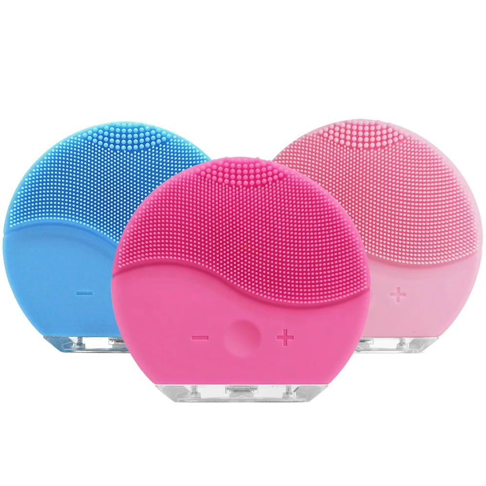 

Ultra Soft Rechargeable Sonic Silicone Facial Cleansing Brush, Pink, red, dark pink, blue