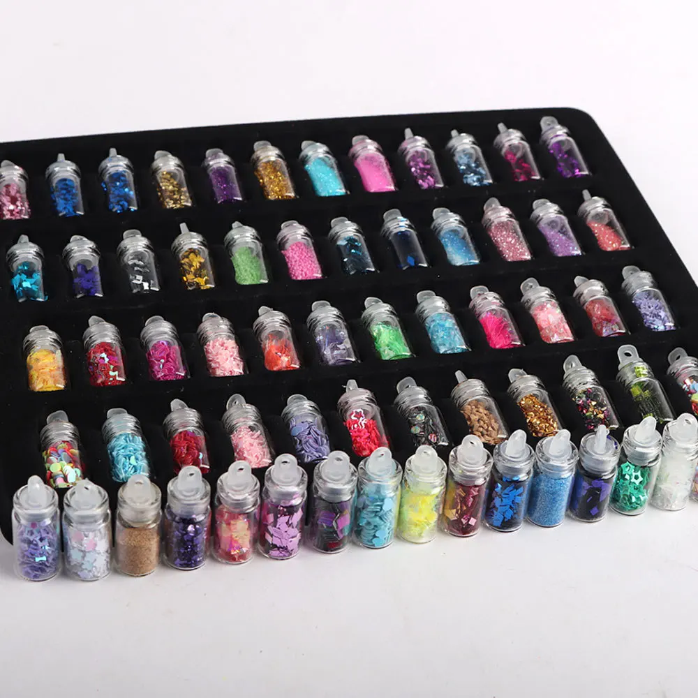 

New 2021 Nail Art Decorations 3D Nail Stickers Mixed Glitter Sequins Set