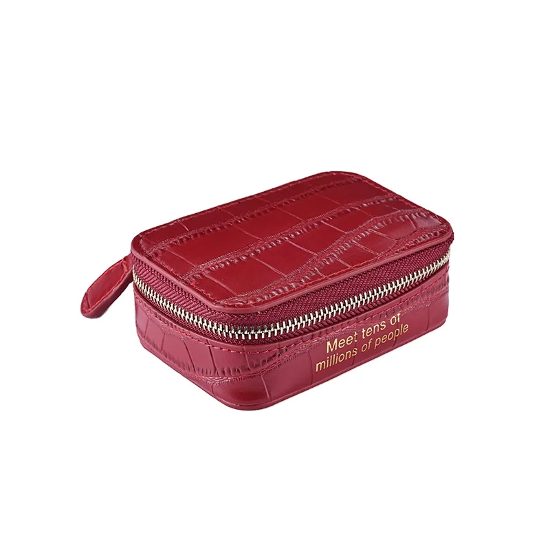 

YAESHII hot sell Women Mini PU Leather Travel Lipstick pouch portable makeup bag small cosmetic bag, Customized color