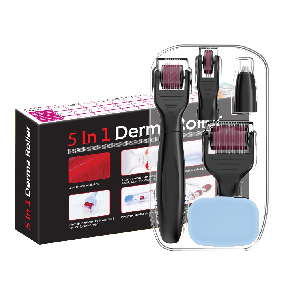 

Micro Needles Disposable Derma Rolling System Set 5 IN 1 Derma Roller Kit Medical Grade Test Material For Skin Beauty Care