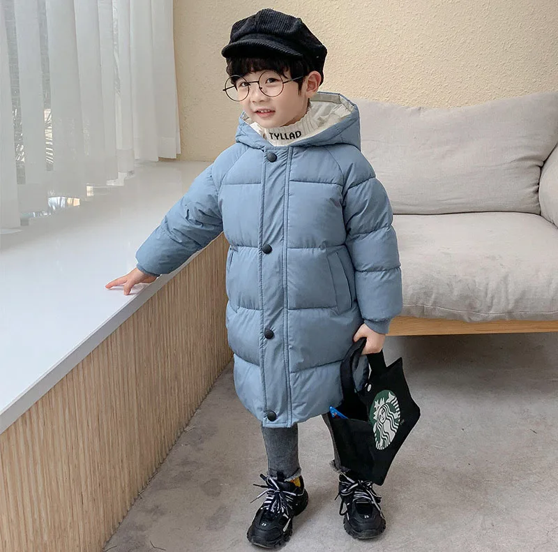 

2021 Winter New Children Down Jacket Children Warm Free Sample Thick Medium Length Boys Down Coat, Picture shows
