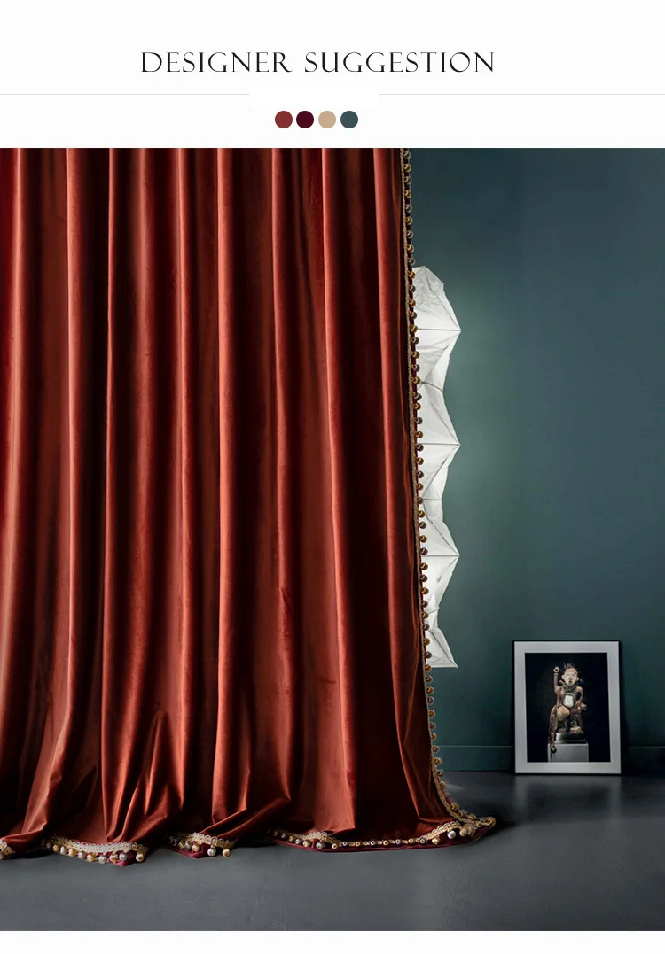 Licht Luxus Vorhang Wohnzimmer Schlafzimmer Bad Küche Samt Europäischen