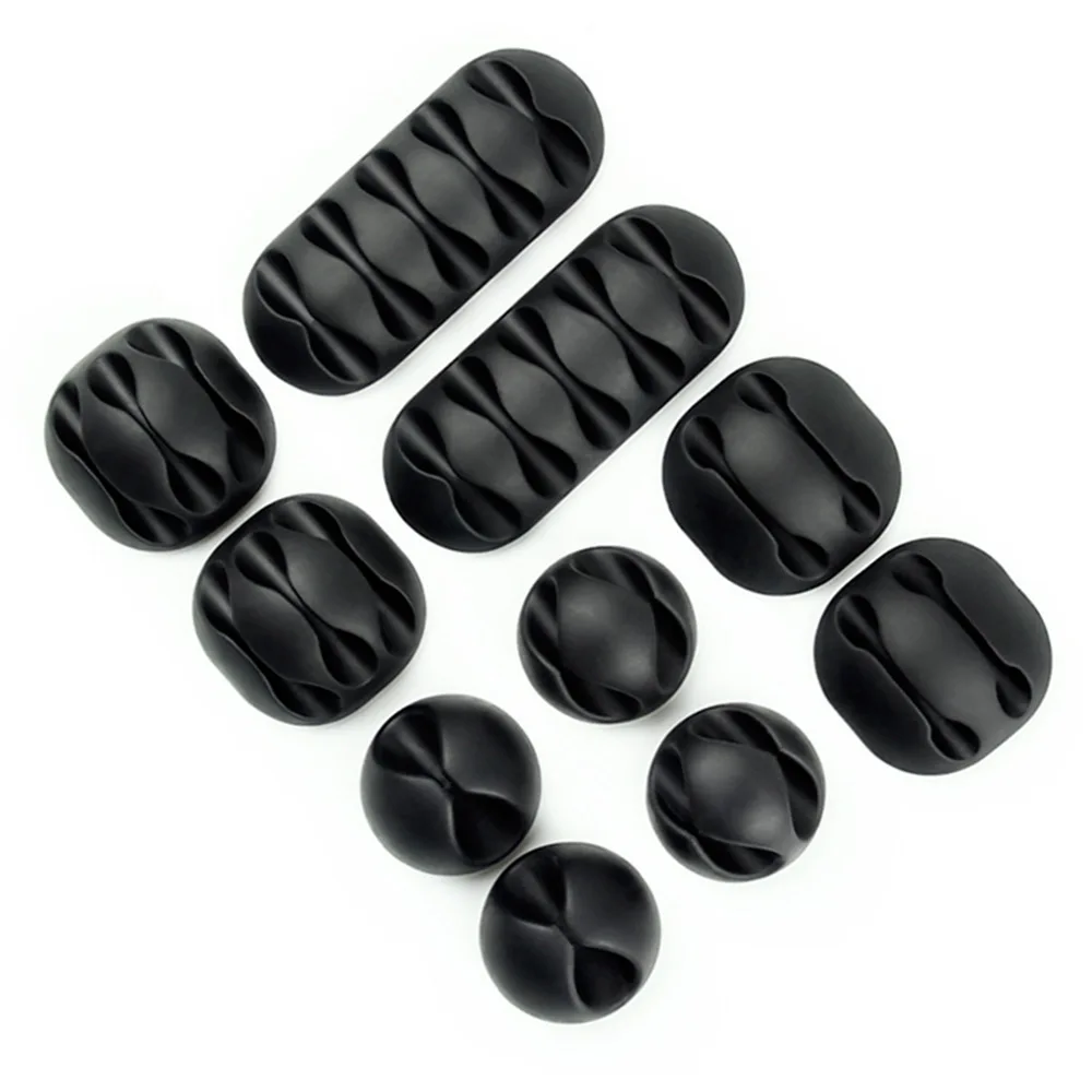

10 in 1 Silicone Cable Organizer Clamp Desktop USB Cable Clips Winder Tidy Management Holder
