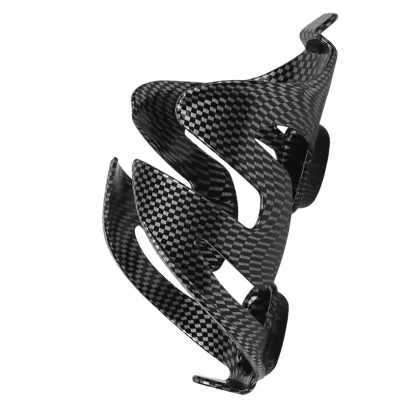 

Bike Carbon Fiber Texture Bottle Cage Plastic Bicycle Water Bottle Holder Bike Kettle Stand, Black