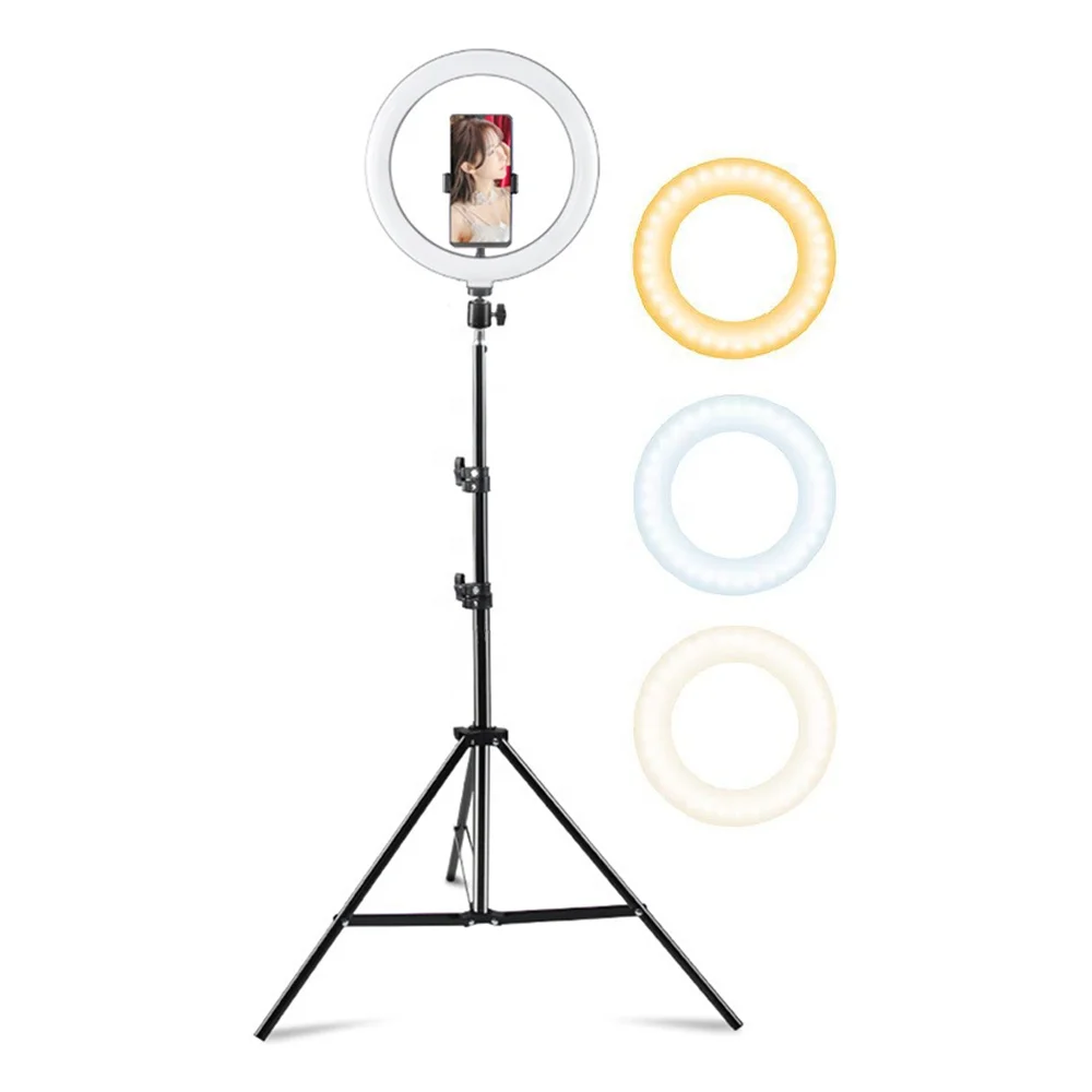 

Wholesale Beauty 10 inch Selfie LED Ring Light With Tripod Stand For Live Stream Makeup Youtube Video
