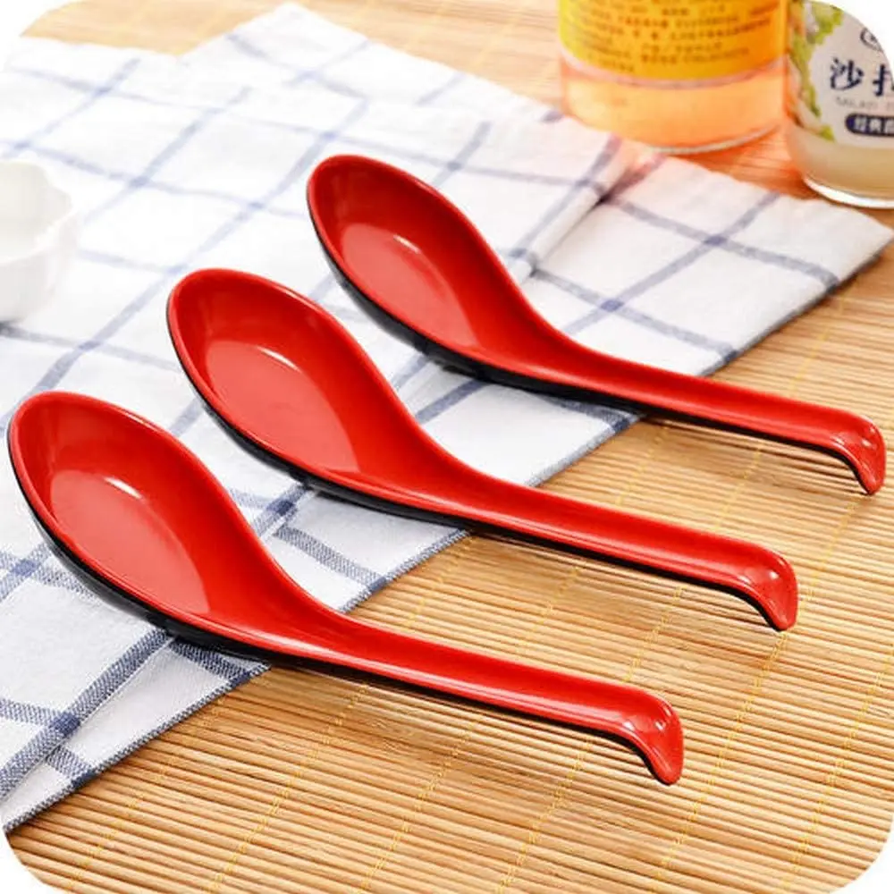 

2021 highly rate red and black Chinese melamine spoon, Multicolor