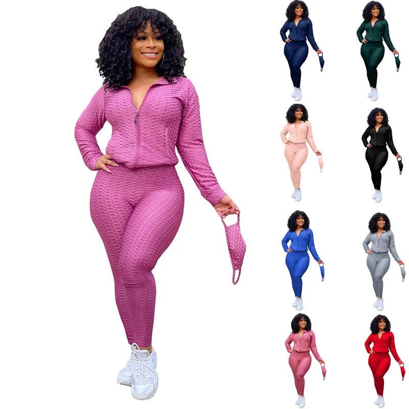 

Women Gym Set Yoga Set Two Pieces Set Zipper Long Sleeve ShirtsLeggings Sport Clothes Sport Suit