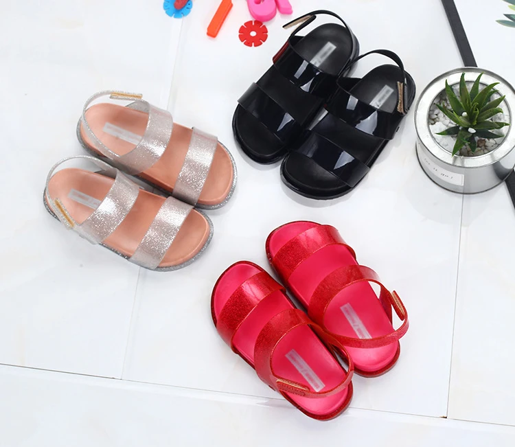 

Footwear wholesale Children sandal Slippers Summer girls Crystal Slides Roman kids Sandals, Plum/silver/black