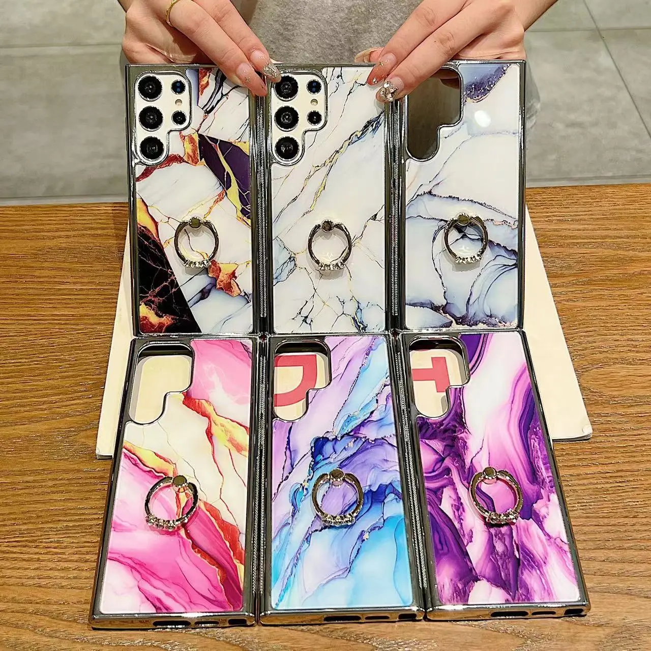 

Wholesale Laser Marble TPU Phone Case for Samsung Note 20 Utra S22 S21FE A51 Novationcase Free Shipping