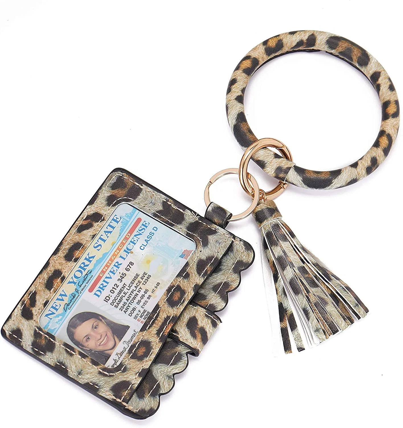 

Custom 40 designs factory sell new color leather id card holder credit cards holders purse keychain bangle wristlet purse, Picture