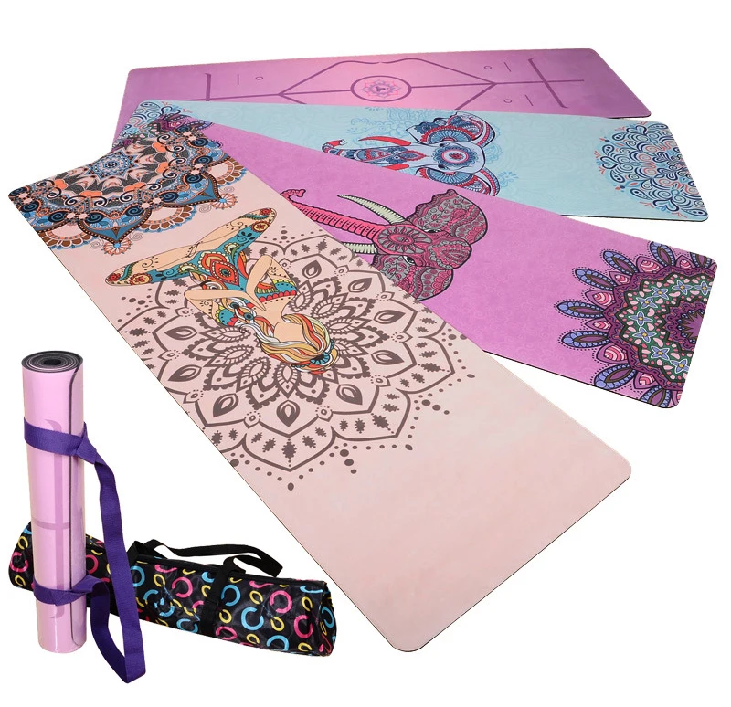 

Non Slip Natural Custom Print Vegan Suede Yoga Mat, Customized