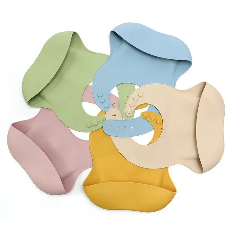 

newborn 0-3 month baby teething bibs silicone baby bib waterproof manufacturer silicone baby bib with food catcher