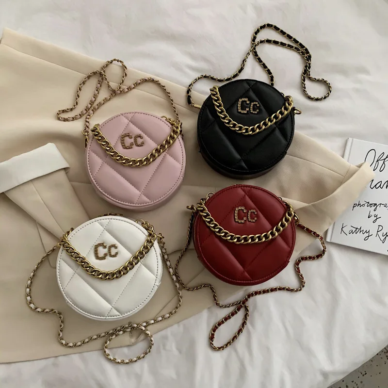 

New Arrivals 2020 Fashion Spring and Summer Diamond Mini Round One Shoulder Chain Crossbodys Women Handbags