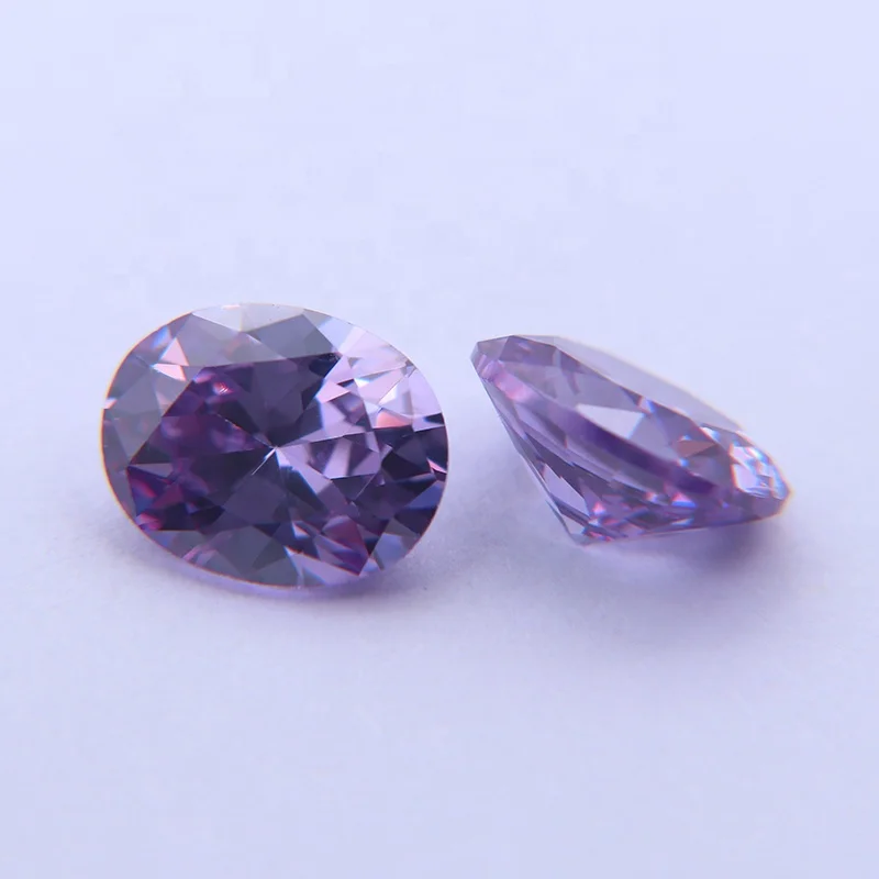 

4*6mm D-Lavender Oval Diamond Cut Jewelry High Quality Cubic Zirconia Stones