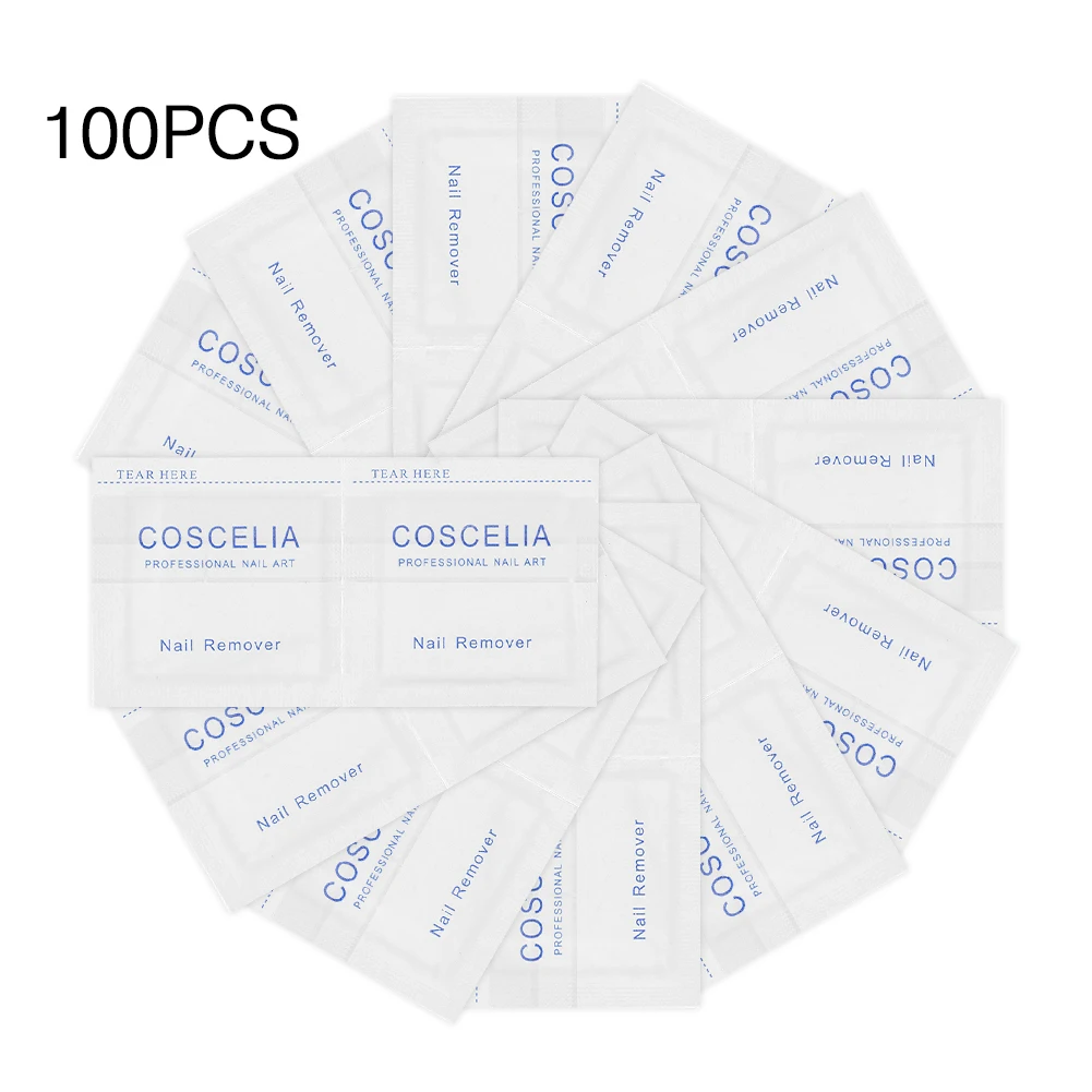 

COSCELIA 100Pcs Natural Nail Polish Remover Wraps for Nail Cleaning, White