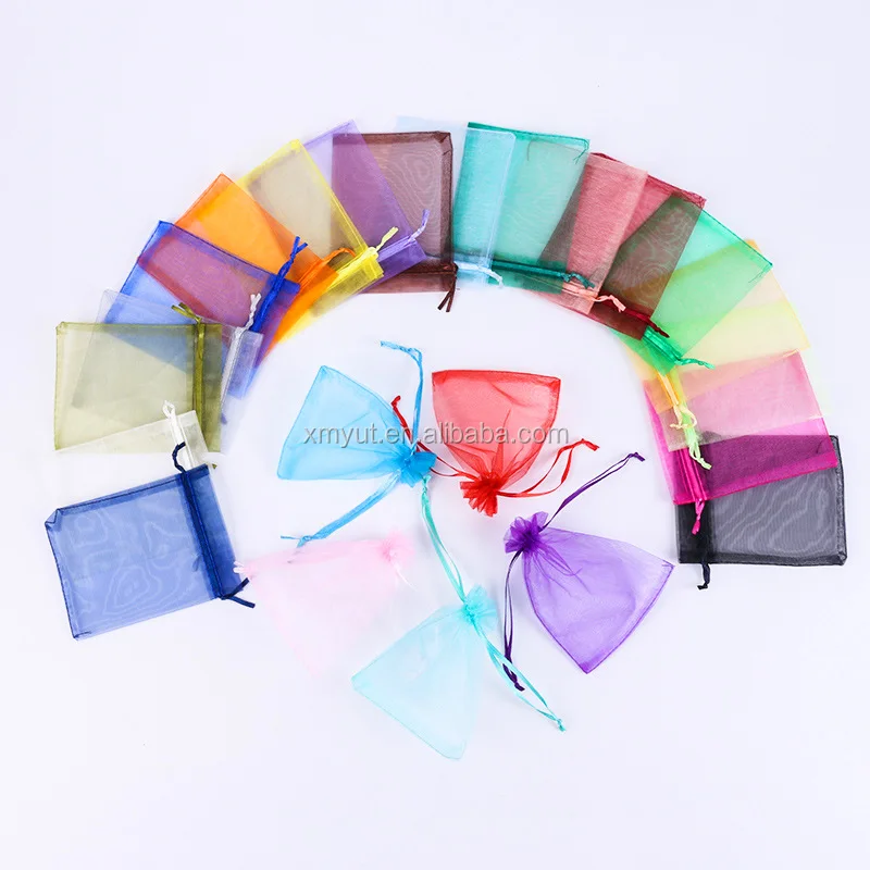 High Quality Gray Organza Pouch for Jewelry Custom Wholesale with Drawstring Sealing Handle for Gift Packaging with Logo