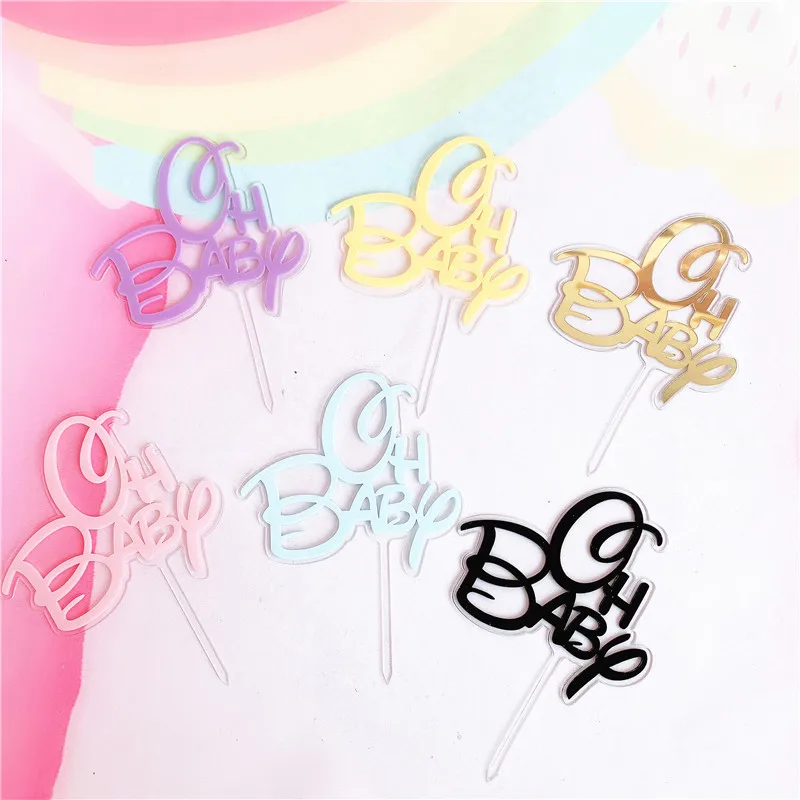

Colorful Oh Baby Acrylic Cake Topper for Baby Shower Party Decorations