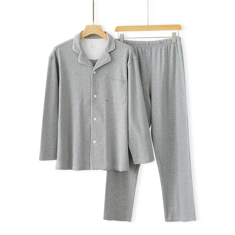 

Men's Solid Loungewear Homewear Adult Pajamas Wholesale Pajama Sets Cotton Pyjama Sleepwear