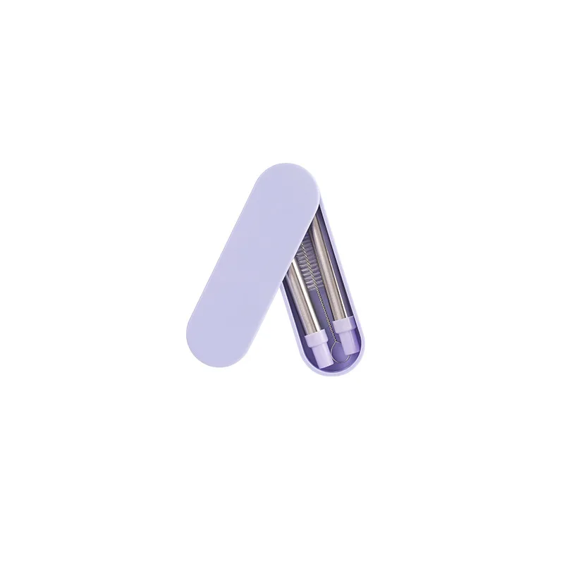 

Amazon Hot Sale Telescopic Reusable Stainless Steel Foldable Drinking Detachable Rotatable Straw, Green,pink,purple,blue,black,