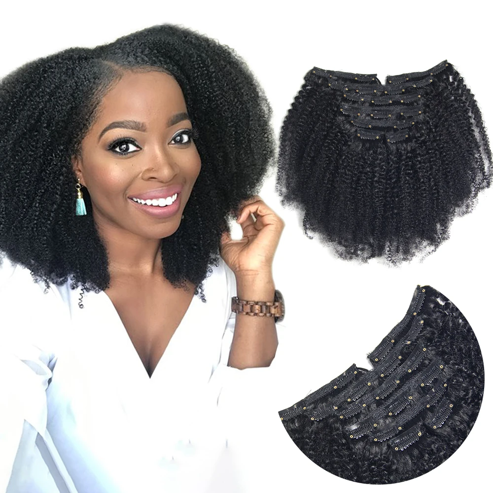 

Mongolian virgin remy 3c 4a 4b 4c afro kinky curly clip in hair extensions 100% human hair,wholesale cheap human hair extension, Natural color,can be customized