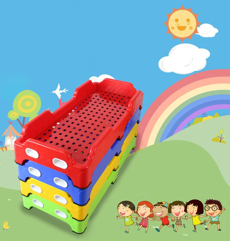 2020 Hot Selling Colorful Kindergarten Children Plastic Kids Bed For