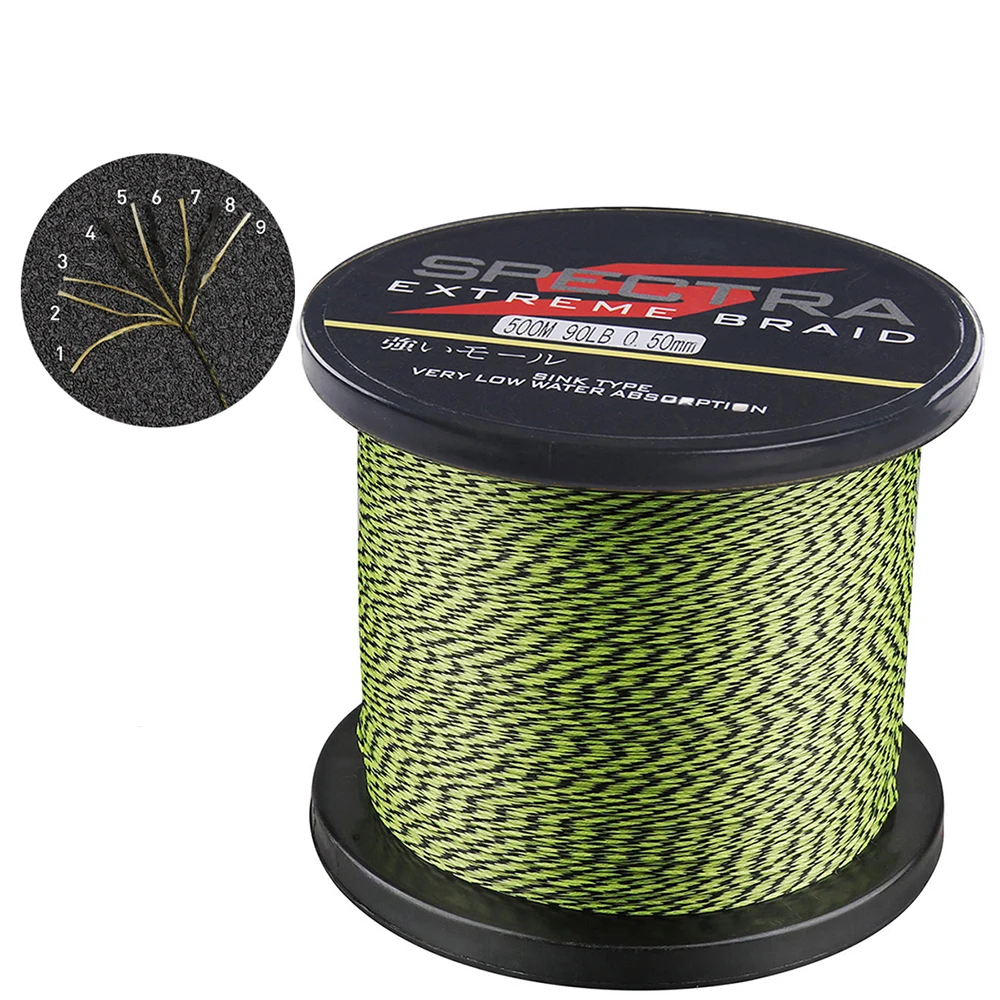 DORISEA 9 Strands 100M-2000M Spotted PE Multifilament Braided Fishing Line Wire 15-310LB, Black,blue,green,yellow,white,red,grey, multicolor and so on