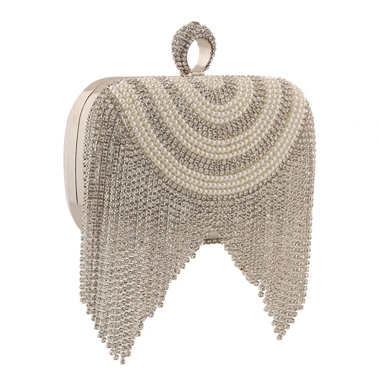 
clear jelly purses handbags women fall small bling beaded crystal tassels bag bride clutches wedding evening purse for ladies 