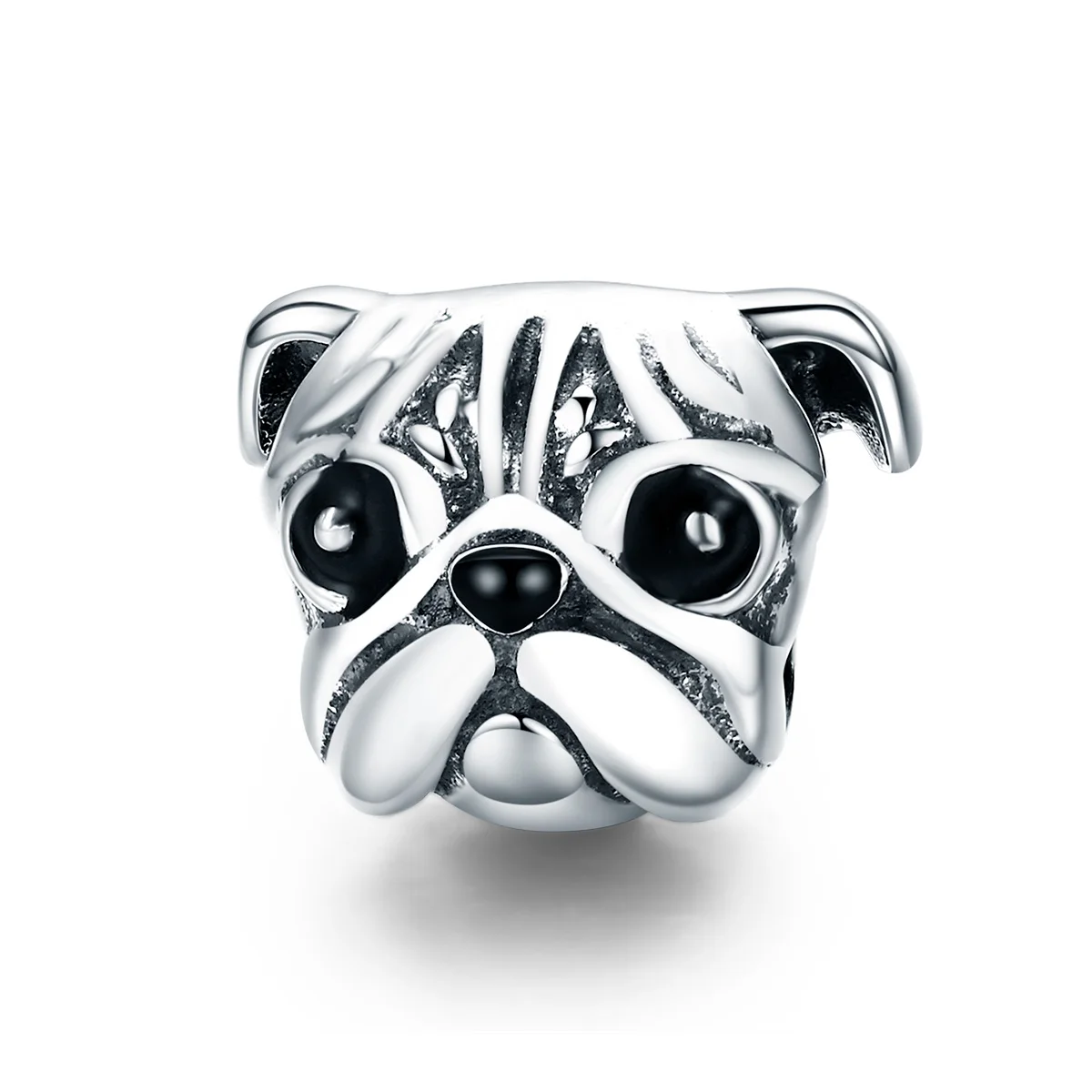 

SCC834 Cute pug 925 sterling silver dog charms for jewelry making