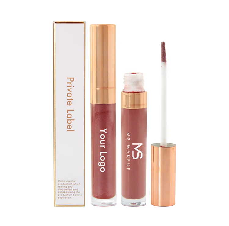 

Ms Makeup Oem Waterproof Customized Plump Glossy Vegan Nude Clear Glitter Custom Logo Vendors Private Label Lipgloss Lip Gloss, 6 colors