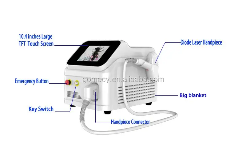 GOMECY Glory smart system cooling plus high end quality 808nm diode laser hair removal hot sale laser clinic usage