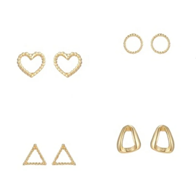 

2021 Fashion Korean Heart Hollow Out Love Geometric Sterling Silver Stud Earring For Women Sterling Silver 925 Jewellery