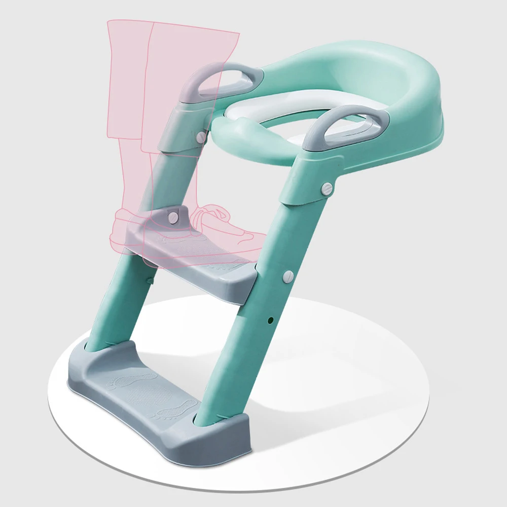 

Foldable Potty Training Seat with Step Stool Ladder, Toilet for Kids Comfortable Safe Potty Seat with Anti-Slip Pads, Pink+blue+green
