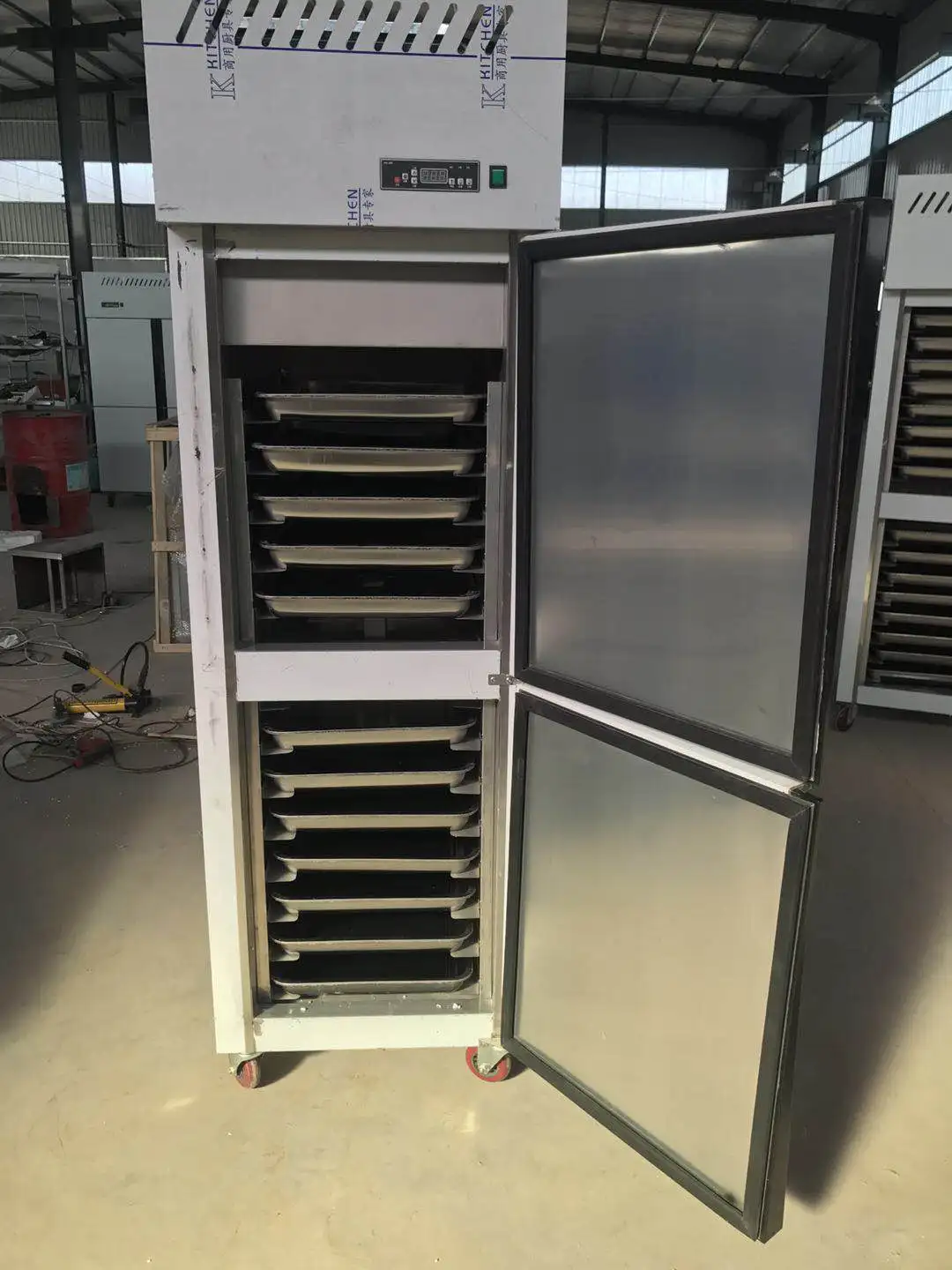 450l Commercial Vegetable Refrigerator 2 Doors Stainless Steel Freezer