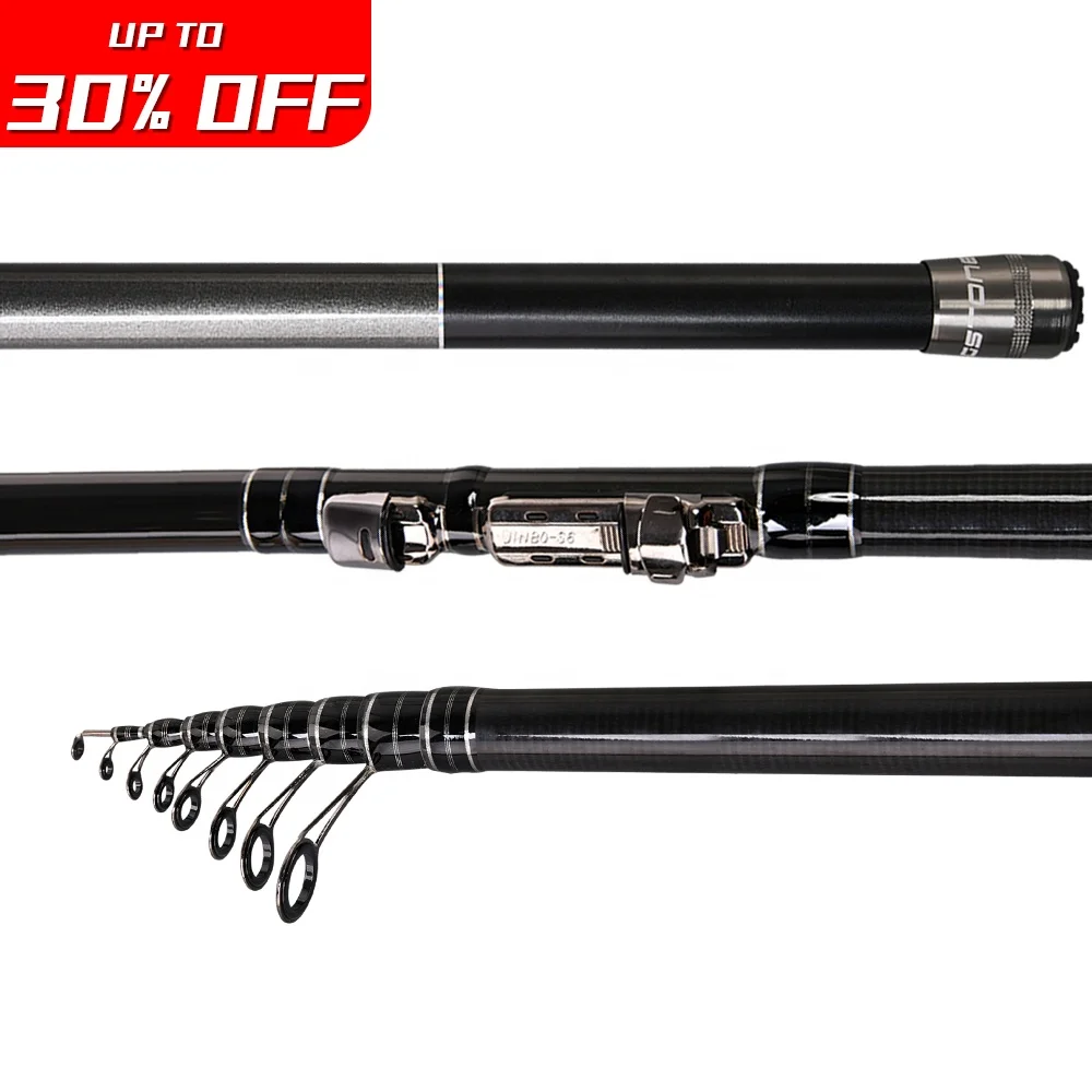 

Newbility wholesale 3.9m 4.8m 5.4m 24T Carbon blank sea saltwater telescopic fast spinning fishing rods, Grey/black