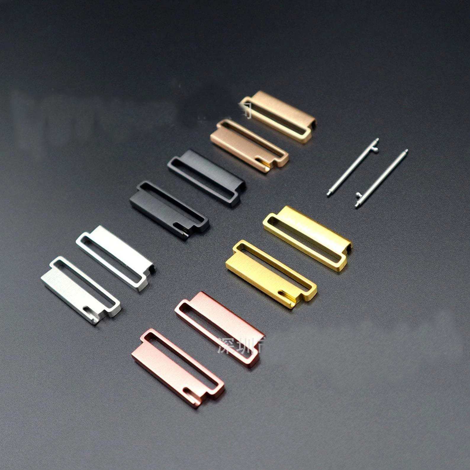 

Stainless Steel Smart Watch Band Adapter Strap 22mm/20mm Watchband Connector Parts Wearable Accessories for Huawei for Samsung, Black/silver/gold/rose gold