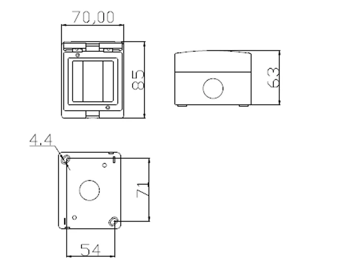 Surfaced Installation Household Socket Waterproof 13A UK British Standard Wall Socket