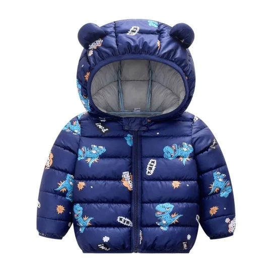 

Winter Children Clothing Cartoon Lightweight Padding Jacket Down Coat Boys Girls' Jackets With Hood, Pink yellow blue