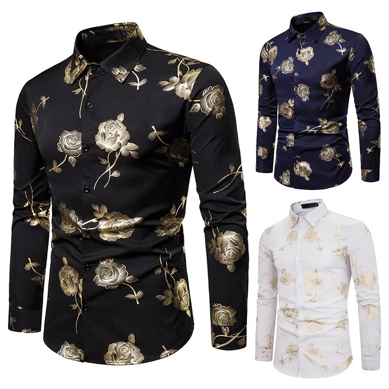 

Latest style wholesale full sleeve printing casual fashion shirts for men, Custom color