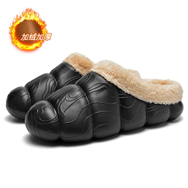 

Indoor and outdoor cotton drag warm beautiful slippers eva for men winter, Customized color