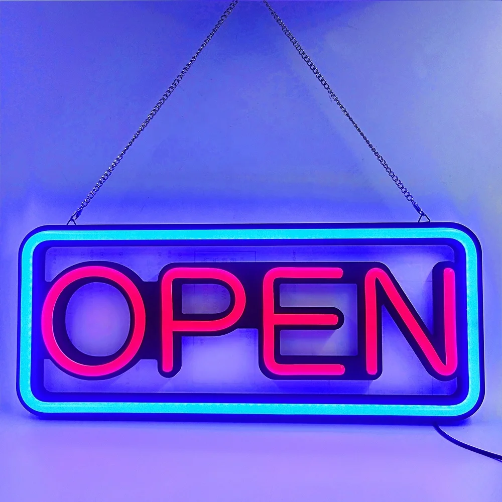 open close sign shop open business lighting 24 hours neon store led open sign