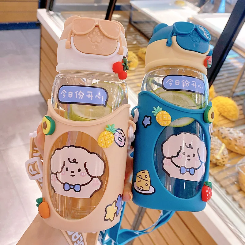 

C55 New Style Children'S Anti-Fall Sippy Cup Eco-Friendly Plastic Cartoon Drinking Cup Portable Plastic Water Bottle For Kids
