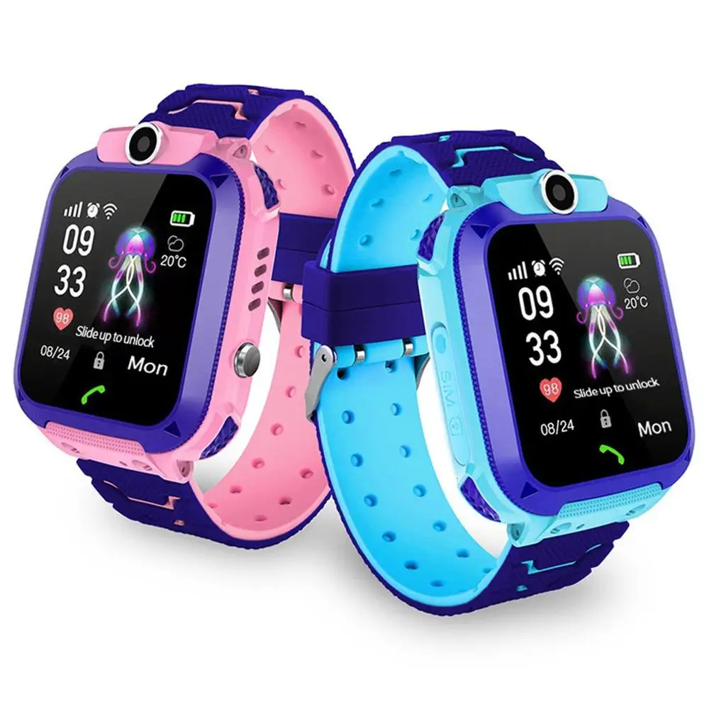 

Waterproof Kids SmartWatch SOS Phone Watch Sports Watches Boys Girls Child Q12 Smart Watch For IOS Android Support Sim Card
