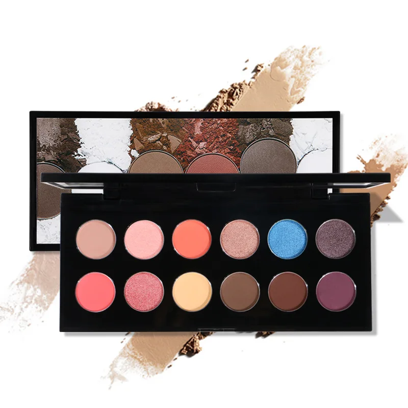 

Latest 12 Colors Private Label Eyeshadow Palette Cruelty Free Low MOQ Customize Logo Eye Shadow Palette
