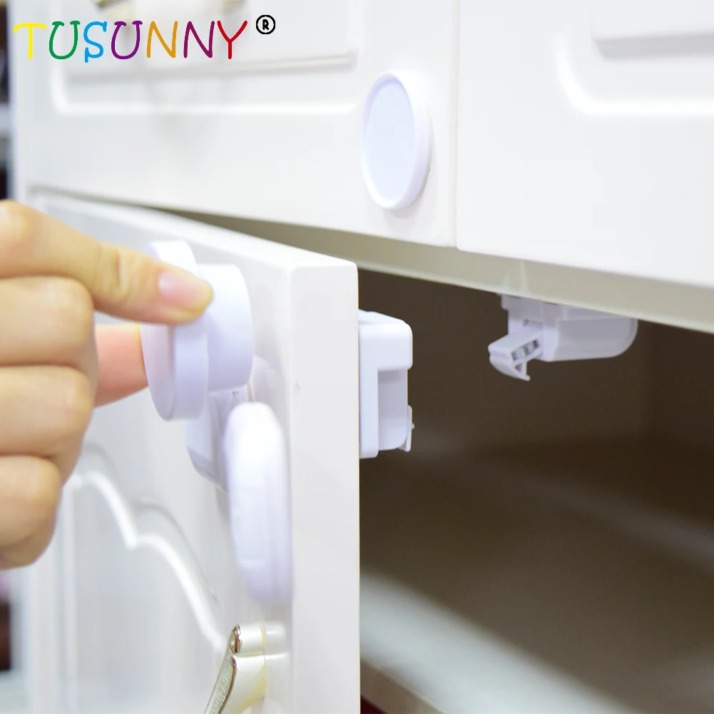 

Magnetic Magnet Baby Adhesive Mount Cabinet Drawer Child Safety Lock, White