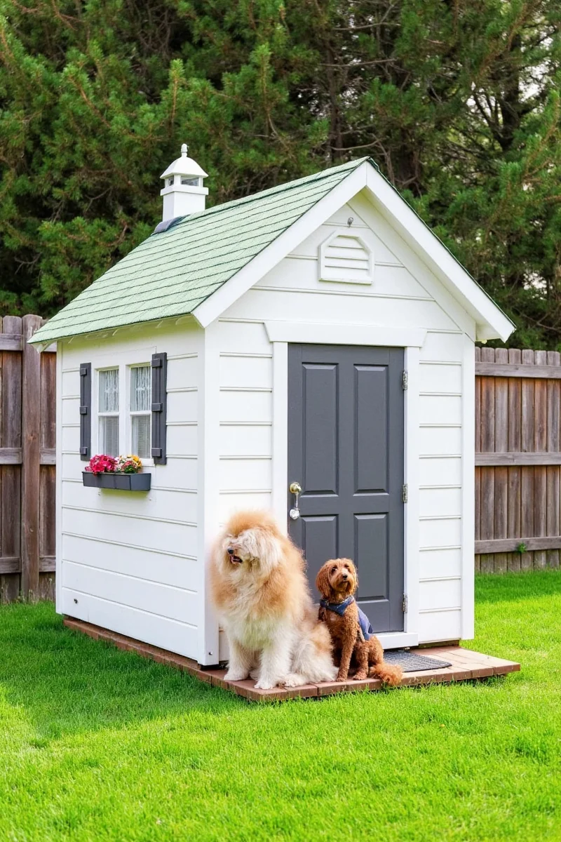Comparison chart showing wooden, plastic, and metal sheds side by side with pros and cons listed