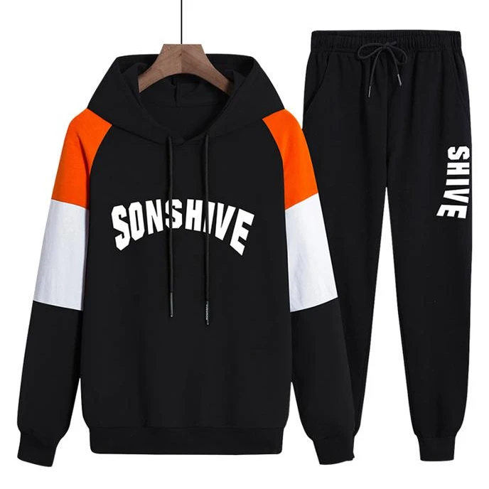 

Mens Jogging Top Bottom Sport Sweat Suit Hoodie Trousers Pants Set Blank Tracksuits, Custom color