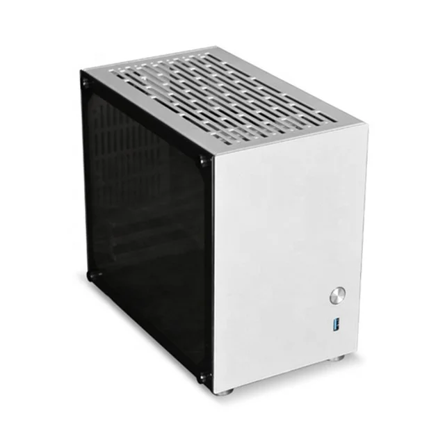 

2020 New aluminum desktop DIY ITX carring computer case/ Mini Tempered Glass PC slim case for Sale, Black/red/white