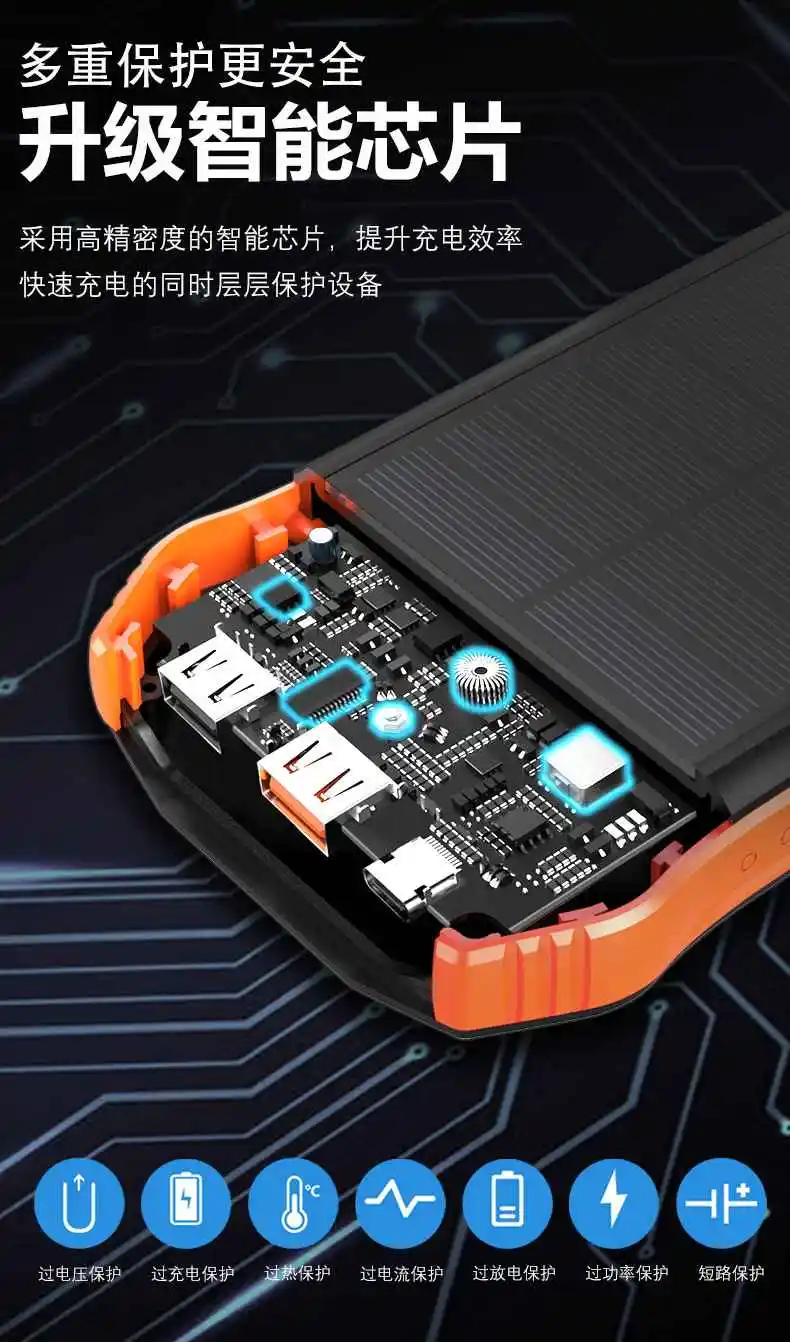 16000 Mah input fast charging solar mobile power supply waterproof wireless charging treasure solar charger mobile power supply - ANKUX.COM