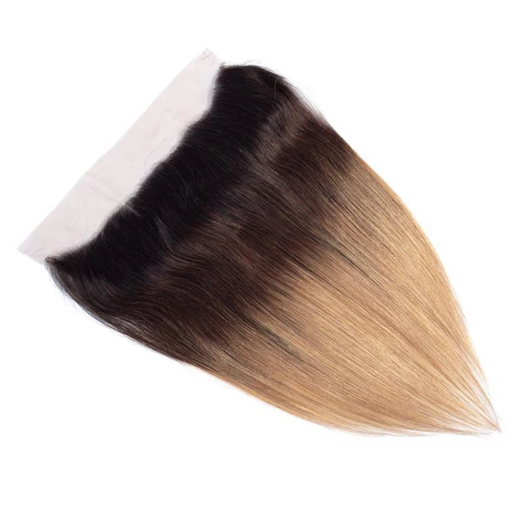 

New 2021 13*4 Straight Hair 1B/4/27 Human Hair Bundles With Lace Frontal Closure