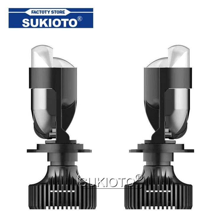

SUKIOTO 2PCS H4 9003 HB2 LED Headlight Bulb Bi-projector Dual Lens Automobile Hi/Lo Beam Light 6000K White 3000K Golden Yellow